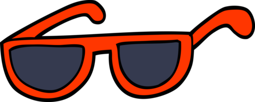 lunettes de soleil de dessin animé de style doodle dessinés à la main png