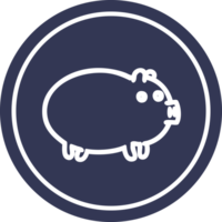 fat pig circular icon symbol png