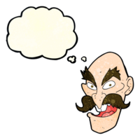 cartoon evil old man face with thought bubble png