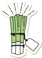 sticker of a tattoo style bunch of leeks png