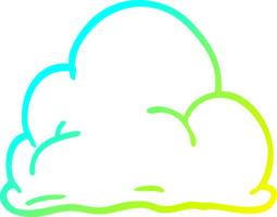 cold gradient line drawing of a cartoon fluffy white clouds png