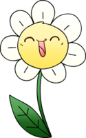 gradient shaded quirky cartoon happy flower png