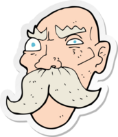 sticker of a cartoon angry old man png