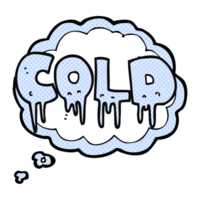 hand drawn thought bubble cartoon word cold png