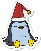 Aufkleber eines Cartoon-Pinguins mit Weihnachtsmütze png