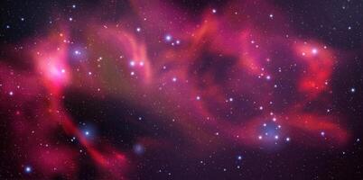 Space background with realistic nebula and shining stars. Magic colorful galaxy with stardust vector