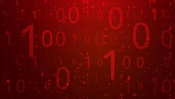 Digital Binary Code on Dark Red Background. Data Breach vector