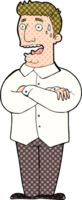 cartoon nervous man sweating png