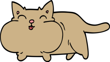 dessin animé doodle chat heureux png