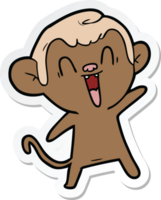 autocollant d'un singe riant de dessin animé png