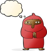 cartoon monk in robe with thought bubble png