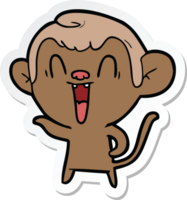 autocollant d'un singe riant de dessin animé png