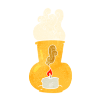 hand retro cartoon old glass lantern with candle png