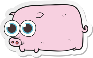 pegatina de un cerdito de dibujos animados con ojos grandes y bonitos png