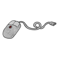 mão retro desenho animado computador rato png