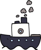 bateau à vapeur doodle dessin animé png