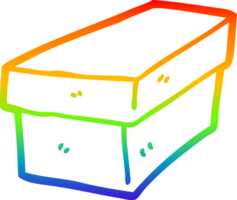 regnbåge lutning linje teckning av en tecknad serie kartong låda png