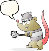 mano dibujado habla burbuja dibujos animados rata guerrero png