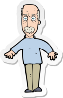 sticker of a cartoon annoyed old man png