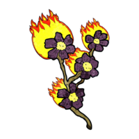 desenhos animados de flores ardentes png