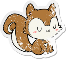 distressed sticker of a cartoon squirrel png