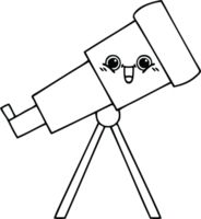 line drawing cartoon of a telescope png