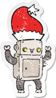 verontrust sticker van een tekenfilm Kerstmis robot png