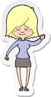 klistermärke av en tecknad glad kvinna png
