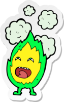 sticker of a cartoon flame character png