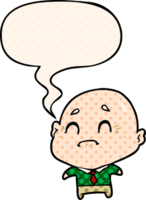 cartoon old man with speech bubble in comic book style png