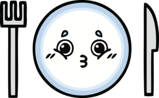 cute cartoon of a dinner plate png