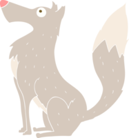 flat color illustration of wolf png