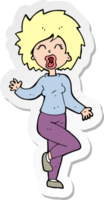 sticker of a cartoon woman dancing png