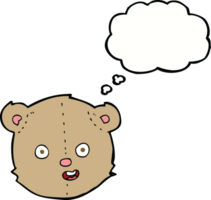 tecknad serie teddy Björn huvud med trodde bubbla png