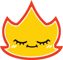 flat color retro cartoon of a fire flame png