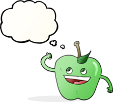 hand drawn thought bubble cartoon apple png