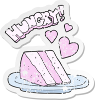 retro distressed sticker of a cartoon lovely cake png