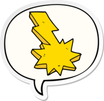 cartoon lightning strike with speech bubble sticker png