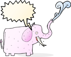 Cartoon glücklicher Elefant mit Sprechblase png