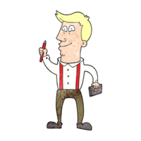 hand textured cartoon man with notebook and pen png