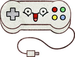 retro grunge texture cartoon of a game controller png