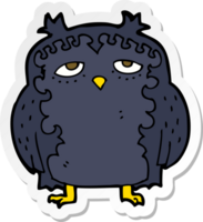 sticker of a cartoon wise old owl png