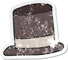 retro distressed sticker of a cartoon top hat png