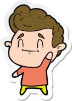 sticker of a happy cartoon man png