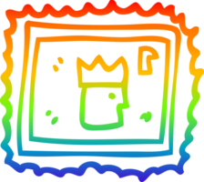 arco iris degradado línea dibujo de un caja de cartón sello png