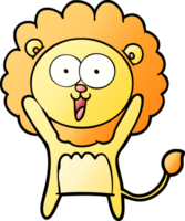 heureux, dessin animé, lion png