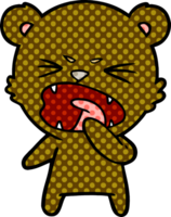 ours de dessin animé en colère criant png