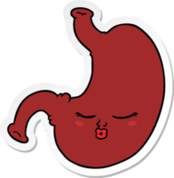 sticker of a cartoon stomach png