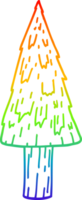 rainbow gradient line drawing of a cartoon christmas tree png