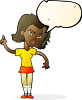 cartoon woman with idea with speech bubble png